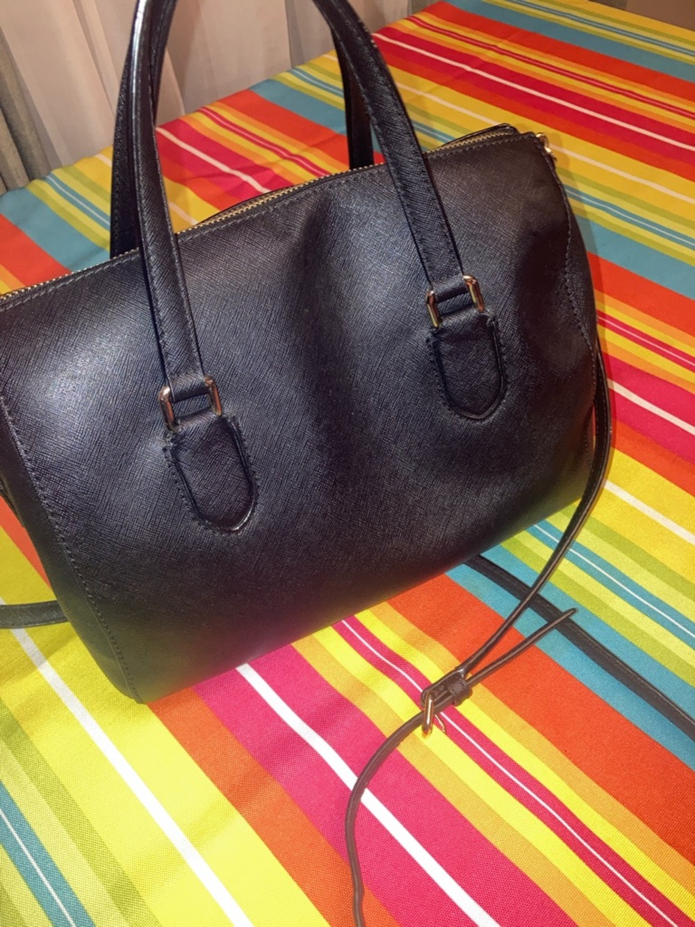 Genuine Kate Spade Laurel Way  Black Saffiano Leather Satchel with Gold Hardware - Picture 8 of 16